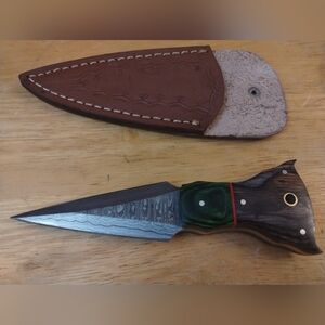 New Damascus steel blade men's hunting knife with sheath Dagger